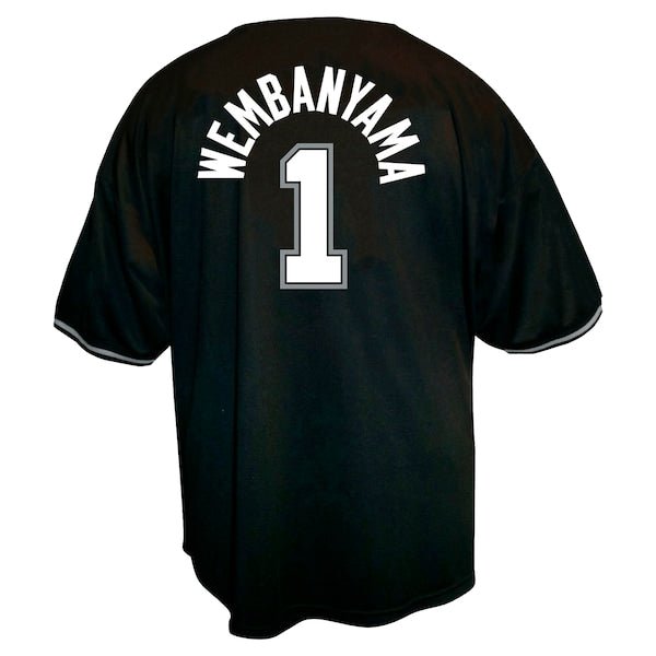 Victor Wembanyama San Antonio Spurs Profile Big & Tall Name & Number Button-Up Jersey - Black
