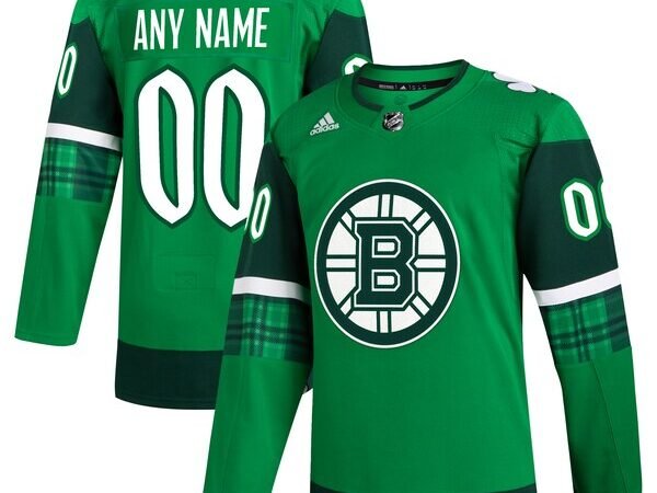 Boston Bruins adidas St. Patrick's Day Authentic Custom Jersey - Kelly Green