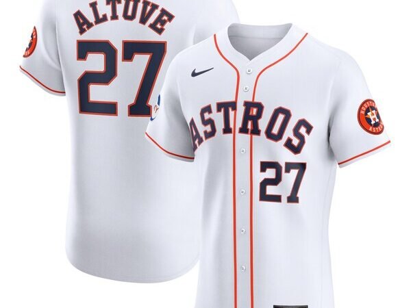 Jose Altuve Houston Astros Nike Home Elite Sponsor Patch Player Jersey - White