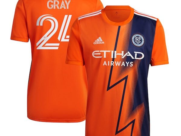 Tayvon Gray New York City FC adidas 2022 The Volt Kit Replica Player Jersey - Orange