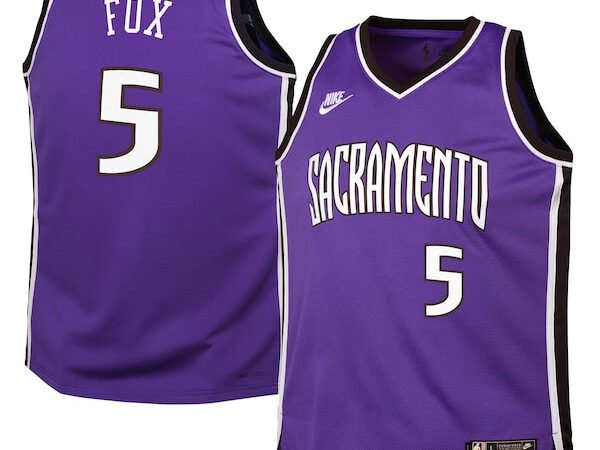 De'Aaron Fox Sacramento Kings Nike Youth 2024/25 Swingman Jersey - Purple - Classic Edition