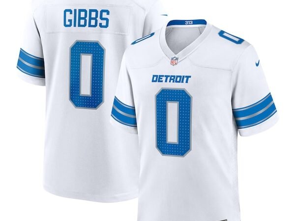 Jahmyr Gibbs Detroit Lions Nike Game Player Jersey - White