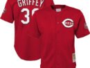 Ken Griffey Jr. Cincinnati Reds Youth Cooperstown Collection Mesh Batting Practice Jersey - Red