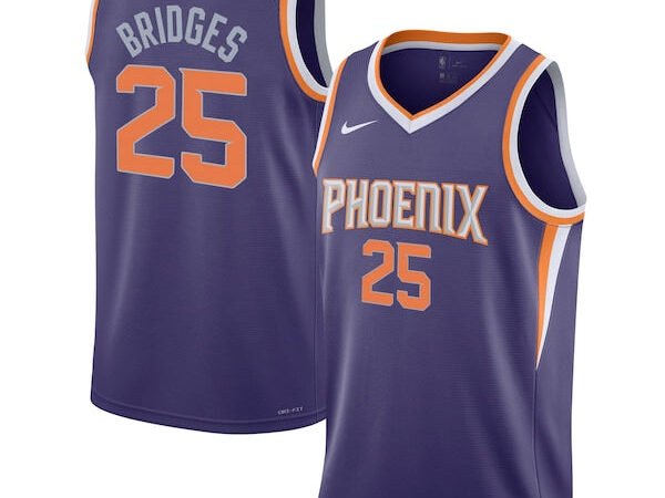 Mikal Bridges Phoenix Suns Nike Youth Swingman Jersey - Icon Edition - Purple/White