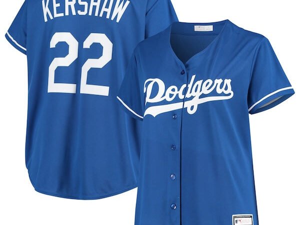 Clayton Kershaw Los Angeles Dodgers Women's Plus Size Replica Player Jersey - Royal