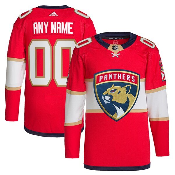 Florida Panthers adidas Home Primegreen Authentic Custom Jersey - Red