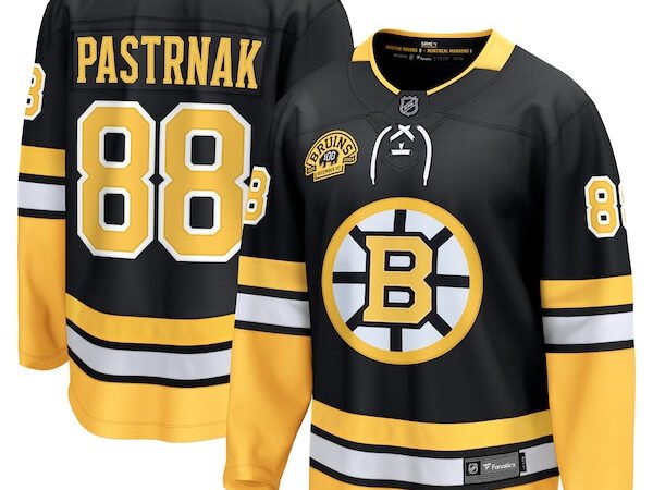 David Pastrnak Boston Bruins  100th Anniversary Premier Breakaway Player Jersey - Black
