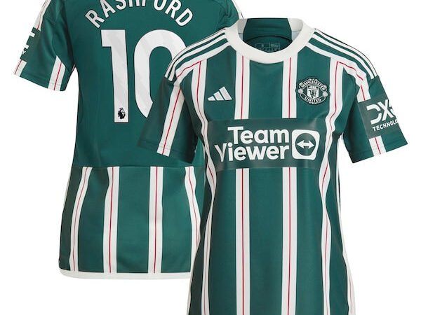 Marcus Rashford Manchester United adidas Women's 2023/24 Away Replica Player Jersey - Green/Red