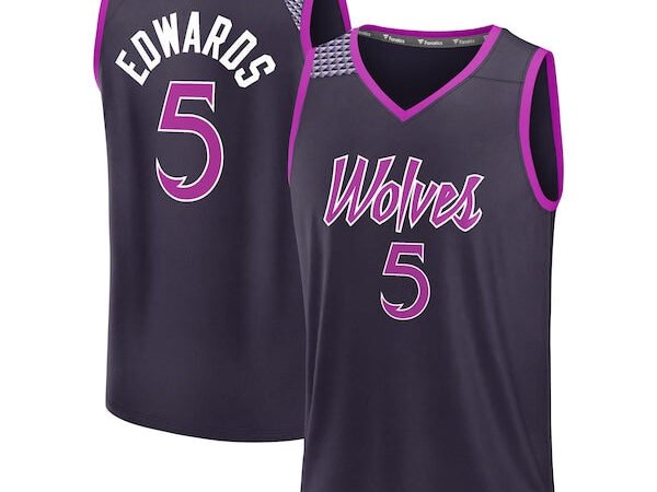 Anthony Edwards Minnesota Timberwolves  Youth 2025/26 City Edition Fast Break Jersey - Purple