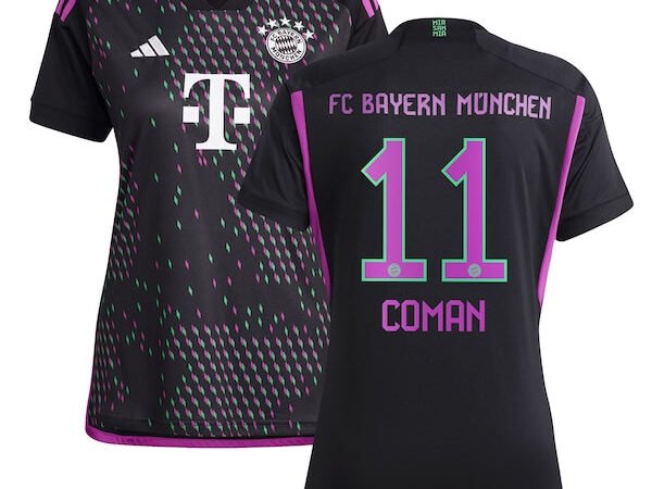 Kingsley Coman Bayern Munich adidas Women's 2023/24 Away Replica Player Jersey - Black/White