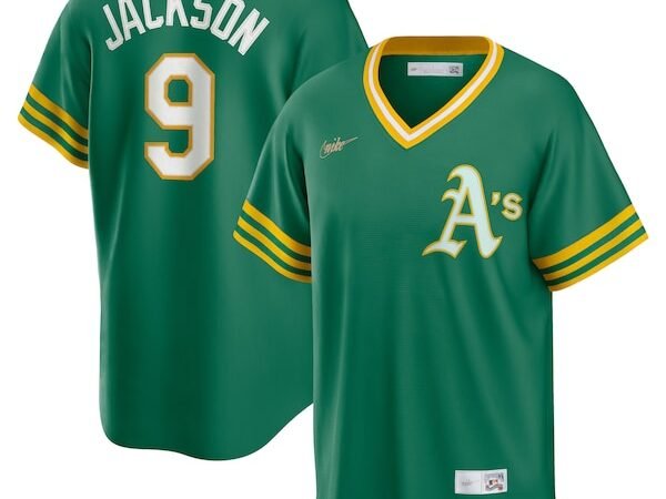 Reggie Jackson Oakland Athletics Nike Road Cooperstown Collection Player Jersey - Kelly Green