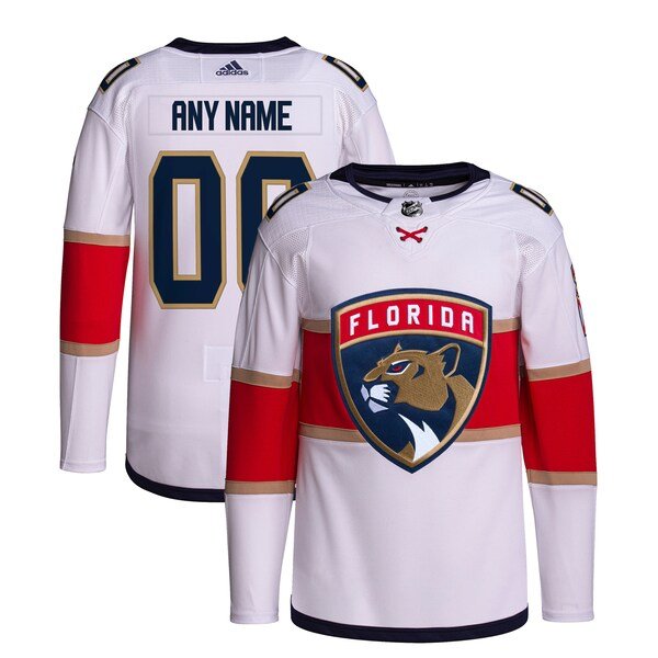 Florida Panthers adidas Away Primegreen Authentic Custom Jersey - White