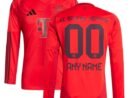 Bayern Munich adidas 2024/25 Home Replica Long Sleeve Custom Jersey - Red
