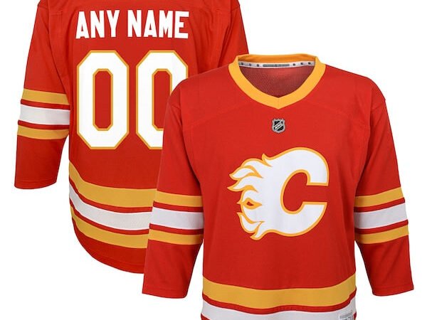 Calgary Flames Youth Home Replica Custom Jersey - Red