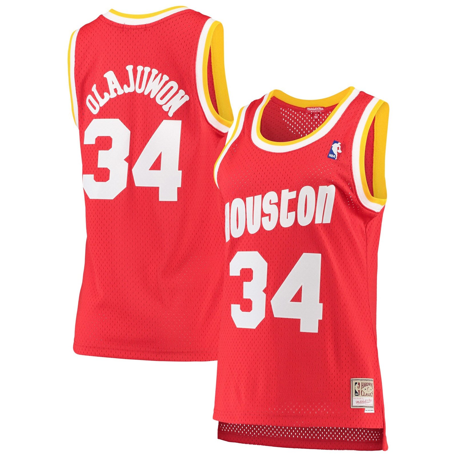 Hakeem Olajuwon Houston Rockets Women's Hardwood Classics Swingman Jersey - Navy/Red