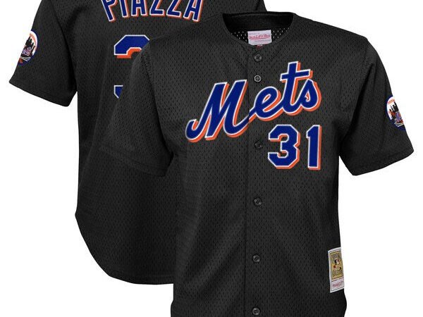 Mike Piazza New York Mets  Toddler Cooperstown Collection Mesh Batting Practice Jersey - Black