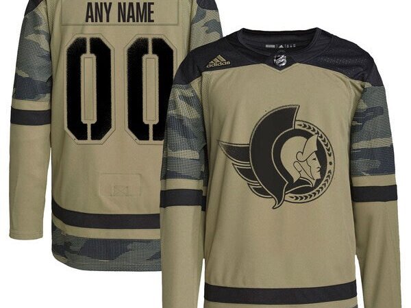 Ottawa Senators adidas Logo Military Appreciation Team Authentic Custom Practice Jersey - Camo