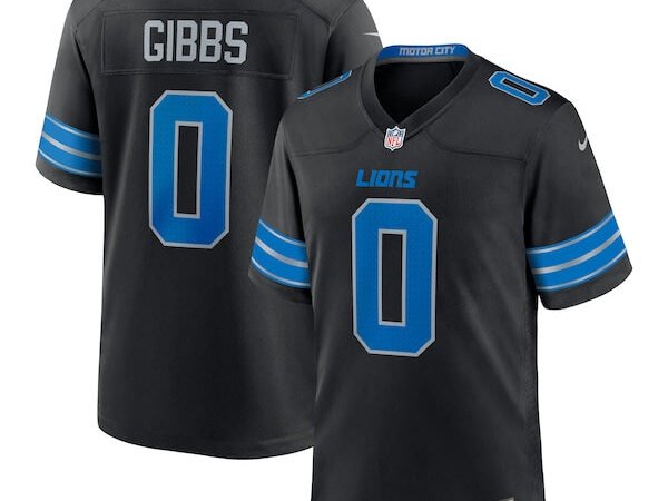 Jahmyr Gibbs Detroit Lions Nike 2nd Alternate Game Player Jersey - Black/Blue/White