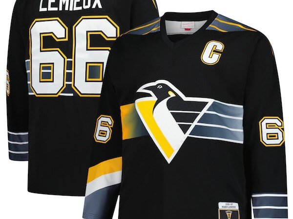 Mario Lemieux Pittsburgh Penguins 1996/97 Blue Line 2.0 Jersey - Black