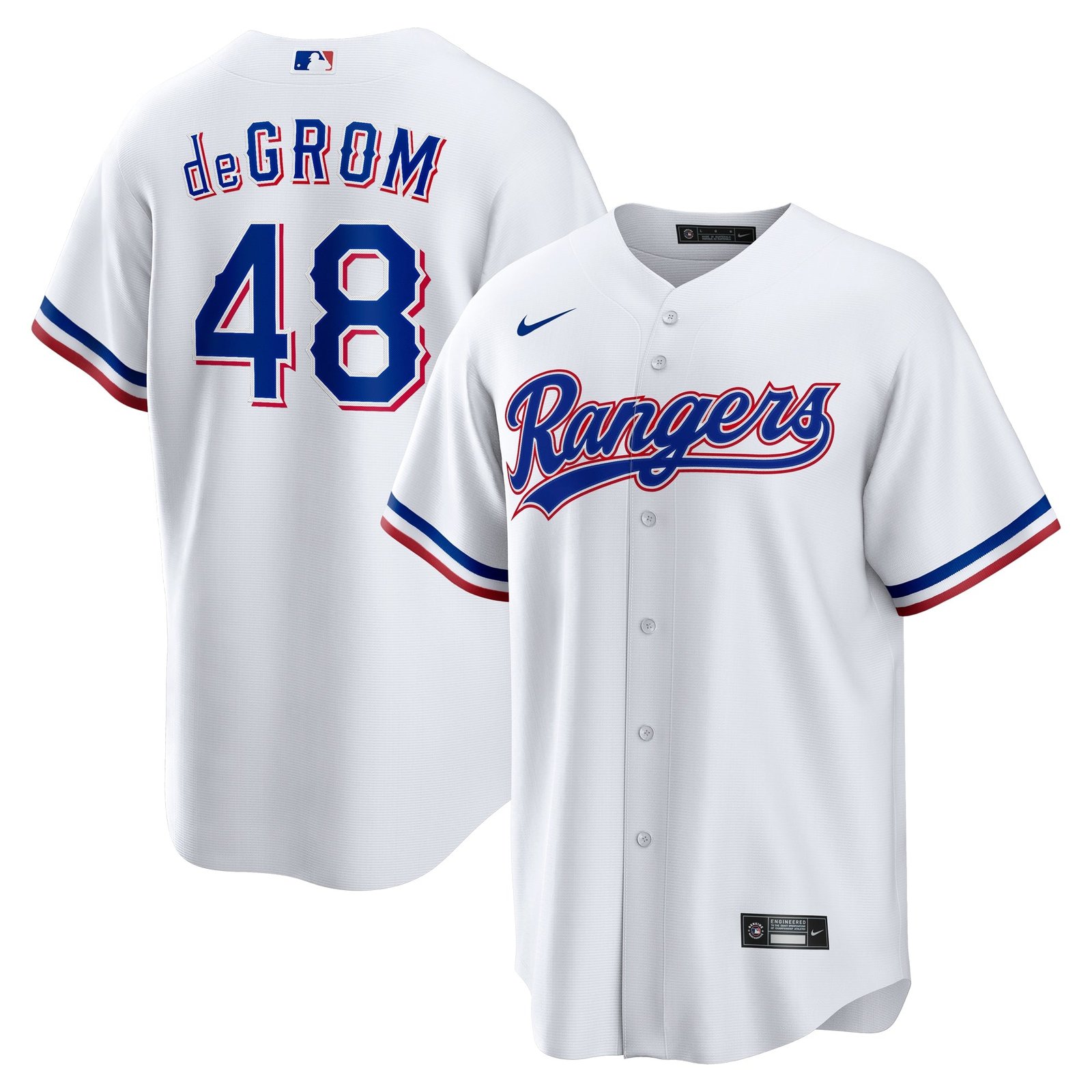 Jacob deGrom Texas Rangers Nike Away Replica Player Jersey - Royal/White