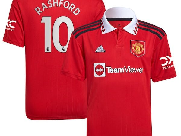 Marcus Rashford Manchester United adidas Youth 2022/23 Home Replica Player Jersey - Red