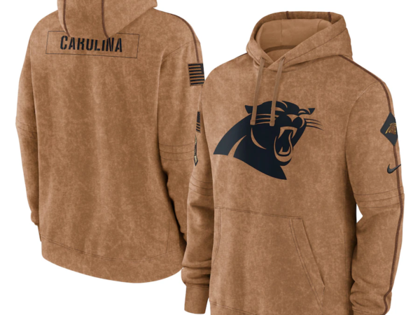 Carolina Panthers Men's Nike Brown 2023 Salute To Service Club Pullover Hoodie