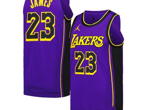 LeBron James Los Angeles Lakers Jordan Brand Authentic Player Jersey - Statement Edition - Purple