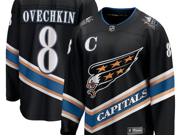 Alexander Ovechkin Washington Capitals Alternate 50th Anniversary Premier Breakaway Player Jersey - Black/White
