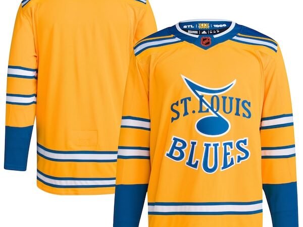St. Louis Blues adidas Reverse Retro 2.0 Authentic Blank Jersey - Yellow