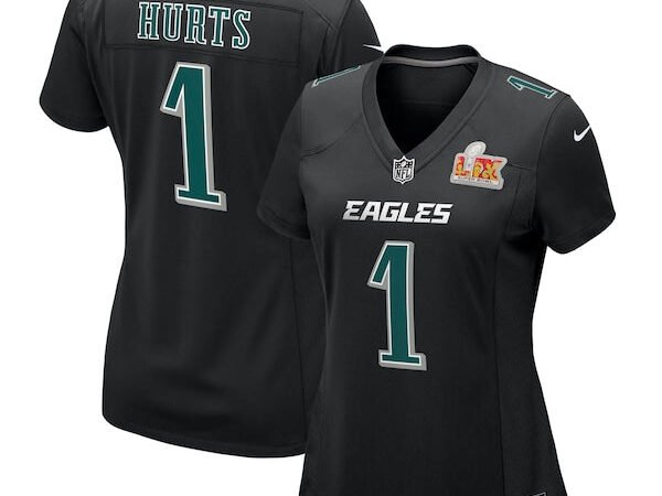 Jalen Hurts Philadelphia Eagles Nike Women's Super Bowl LIX Fashion Game Player Jersey - Carbon Black