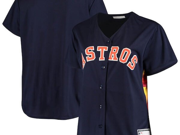 Houston Astros Women's Plus Size Sanitized Replica Team Jersey - Navy