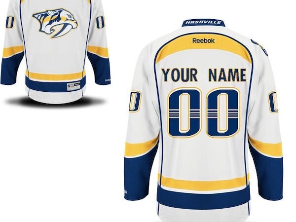 Reebok Nashville Predators Men's Premier Away Custom Jersey - White