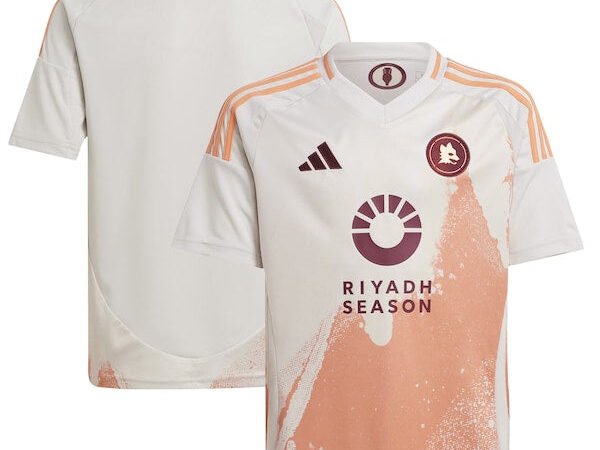 AS Roma adidas Youth 2024/25 Away Replica Jersey - White