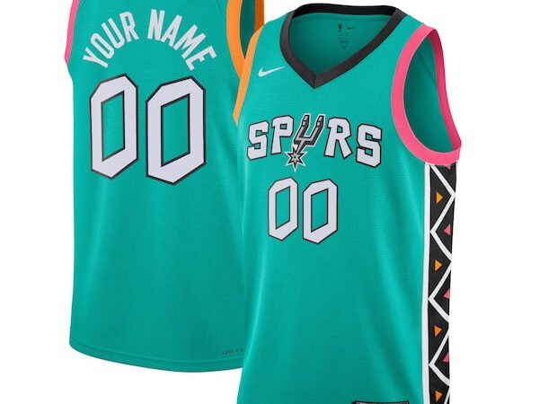 San Antonio Spurs Nike Unisex 2022/23 2022/23 Swingman Custom Jersey - City Edition - Turquoise