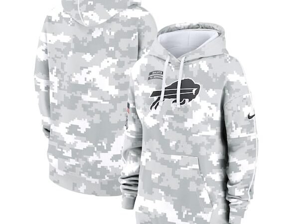 Buffalo Bills Nike Women's 2024 Salute To Service Club Fleece Pullover Hoodie - Arctic Camo