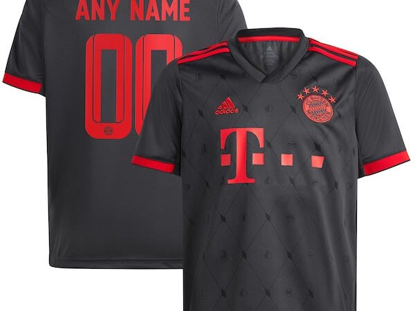 Bayern Munich adidas Youth 2022/23 Third Replica Custom Jersey - Charcoal