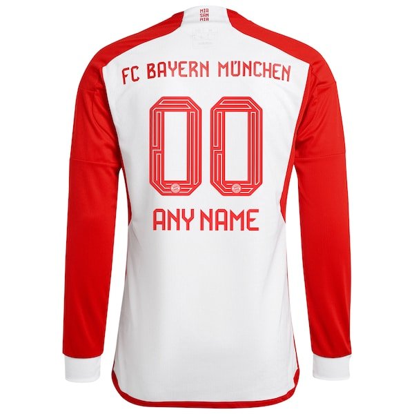 Bayern Munich adidas 2023/24 Home Replica Custom Long Sleeve Jersey - White