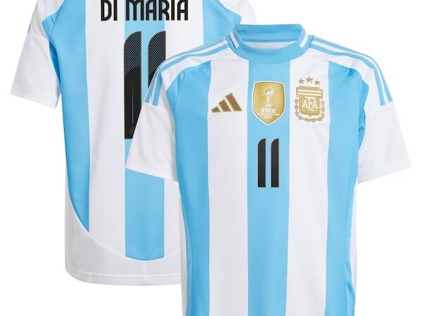 Angel Di Maria Argentina National Team adidas Youth 2024 Home Replica Jersey - White