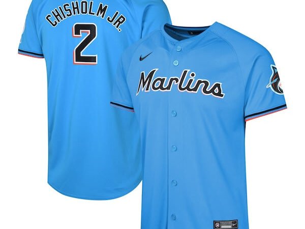 Jazz Chisholm Jr. Miami Marlins Nike Youth Alternate Limited Player Jersey – Blue