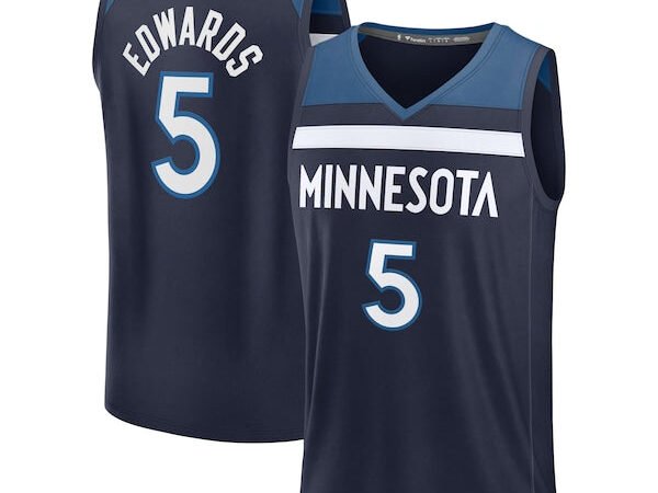 Anthony Edwards Minnesota Timberwolves  Fast Break Replica Player Jersey - Icon Edition - Navy