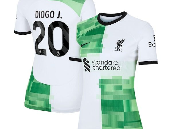 Diogo Jota Liverpool Nike Women's 2023/24 Away Replica Player Jersey - White/Red