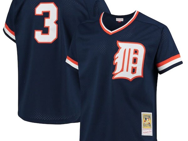 Alan Trammell Detroit Tigers 1984 Authentic Cooperstown Collection Mesh Batting Practice Jersey - Navy