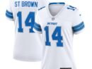 Amon-Ra St. Brown Detroit Lions Nike Women's White Game Jersey - White/Blue