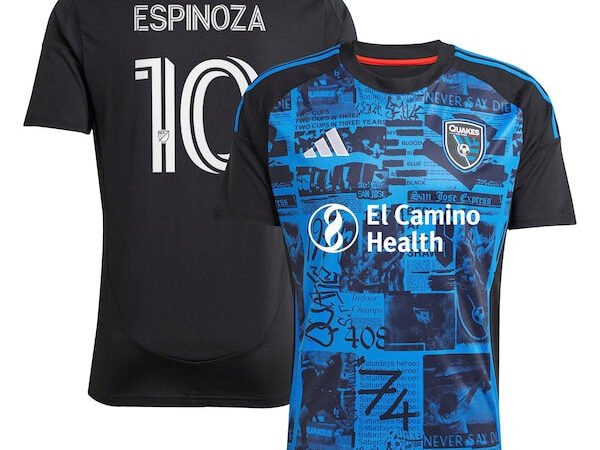 Cristian Espinoza San Jose Earthquakes adidas 2025 Headliner Replica Player Jersey - Black