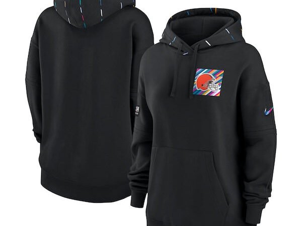Cleveland Browns Nike Women's 2023 NFL Crucial Catch Club Pullover Hoodie - Black