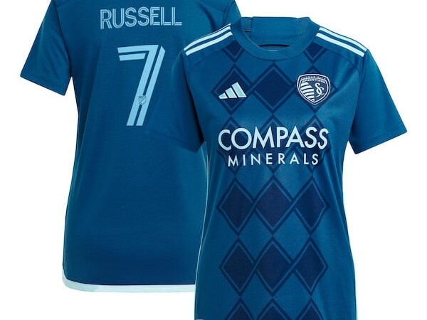 Johnny Russell Sporting Kansas City adidas Women's 2024 Diamonds Our Forever Replica Player Jersey – Navy