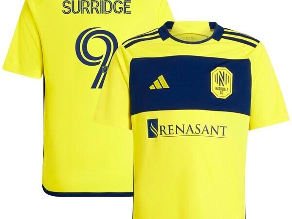 Sam Surridge Nashville SC adidas Youth 2024 The 615 Kit Replica Player Jersey - Yellow