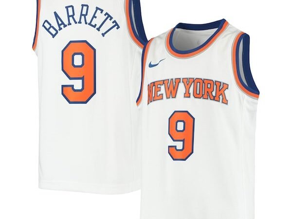 RJ Barrett New York Knicks Nike Youth Swingman Jersey - Association Edition - White