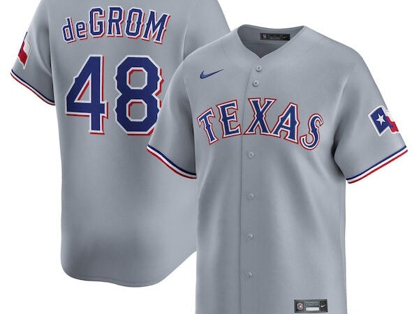 Jacob deGrom Texas Rangers Nike Road Limited Player Jersey - Gray