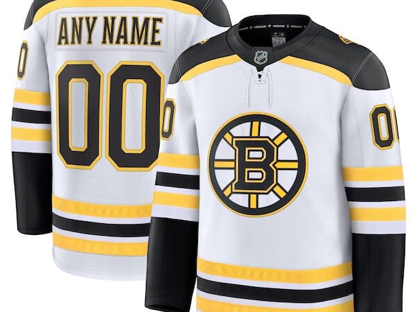 Boston Bruins  Away Premium Custom Jersey - White/Black